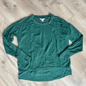 Athleta Women's Forest Green Crew Neck Sweatshirt